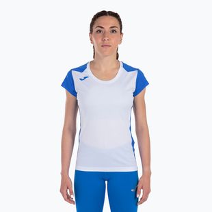 Moteriški bėgimo marškinėliai Joma Record II white/royal