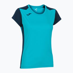 Moteriški bėgimo marškinėliai Joma Record II fluor turquoise/navy