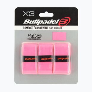 Padelio raketės apvyniojimai Bullpadel GB-1201 Comfort Absorbent 3 pcs. fluor pink