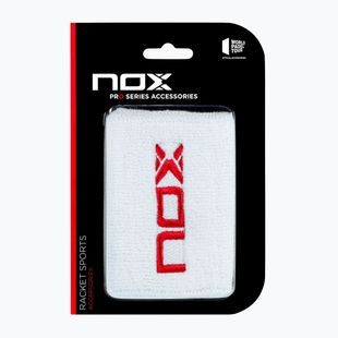 Riešo juostos NOX Wristband with Logo 2 szt. white/red