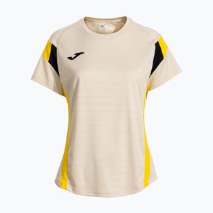 Moteriški teniso marškinėliai Joma Montreal beige/yellow