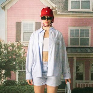 Moteriški marškiniai Kaotiko Stripes Dark People blue / white