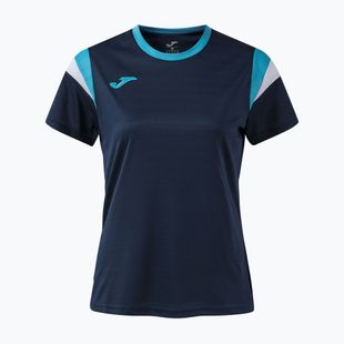 Moteriški teniso marškinėliai Joma Terra dark navy/turquoise fluor
