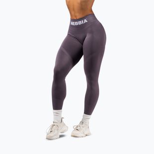 Moteriškos treniruočių tamprės NEBBIA Flow Seamless Push-Up dark grey