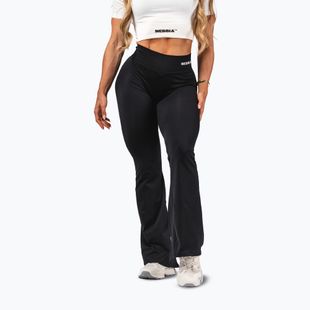Moteriškos treniruočių tamprės NEBBIA Flow Seamless High Waist Sculpting Flared Black