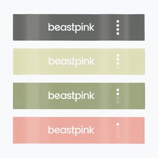 Pasipriešinimo juostų rinkinys GymBeam 4 vnt. black/olive/green/peach