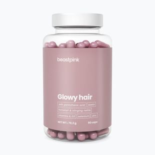 Papildas GymBeam Glowy Hair - BeastPink 90 capsules