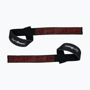 Kėlimo dirželiai GymBeam X-Grip black/red