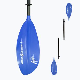 Keturių dalių baidarės irklas AQUADESIGN K1 Attak 4 blue