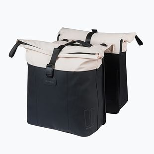Dviračio krepšys Basil Vive Double Pannier Bag MIK 35 l off white/black