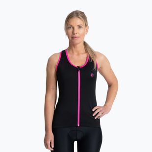 Moteriški dviratininkų marškinėliai Rogelli Abbey Tank Top W black / pink