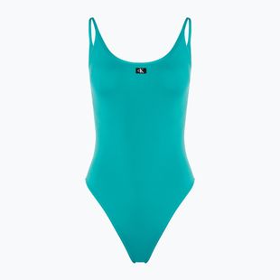 Moteriškas vientisas maudymosi kostiumėlis Calvin Klein Scoop One Piece blue ocean