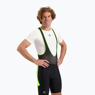 Rogelli Core Bib Short vyriški dviračių šortai juodi/juodai geltoni