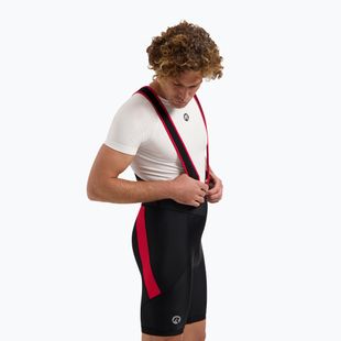 Rogelli Core Bib Short vyriški dviračių šortai juoda/raudona