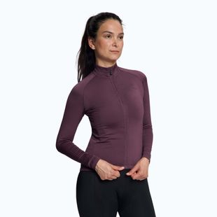 Moteriški dviračių marškinėliai ilgomis rankovėmis Rogelli Essential II eggplant