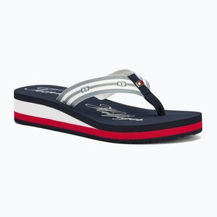 Moteriškos šlepetės per pirštą Tommy Hilfiger Im Th Signature Beach Sandal rwb