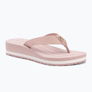 Moteriškos šlepetės per pirštą Tommy Hilfiger Im Th Chainprint Midwedge Sandal foggy pink