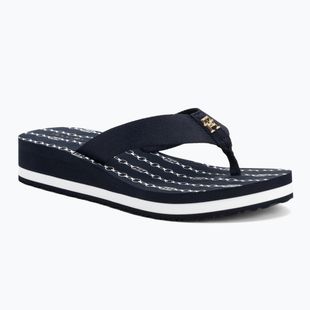 Moteriškos šlepetės per pirštą Tommy Hilfiger Im Th Chainprint Midwedge Sandal space blue