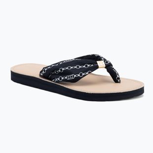 Moteriškos šlepetės per pirštą Tommy Hilfiger Chain Print Elevated Sandal space blue