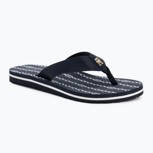 Moteriškos šlepetės per pirštą Tommy Hilfiger Chain Print Beach Sandal space blue