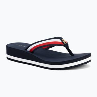 Moteriškos šlepetės per pirštą Tommy Hilfiger Corp Mid Wedge Beach Sandal space blue