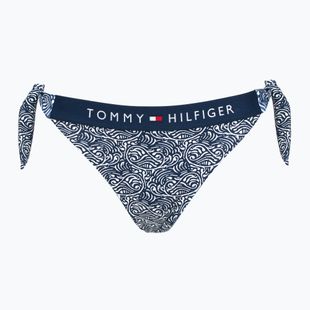 Maudymosi kostiumėlio apačia Tommy Hilfiger Cheeky Side Tie Bikini Print illustrated wave dark night navy