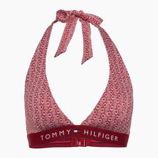 Maudymosi kostiumėlio viršus Tommy Hilfiger Halter Rp Print floral stripe regatta red