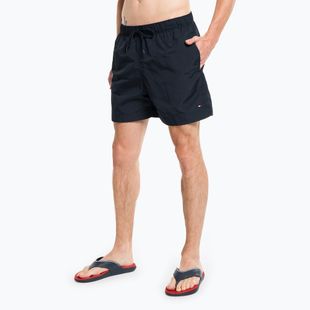 Vyriški Tommy Hilfiger Medium Drawstring maudymosi šortai mėlyni