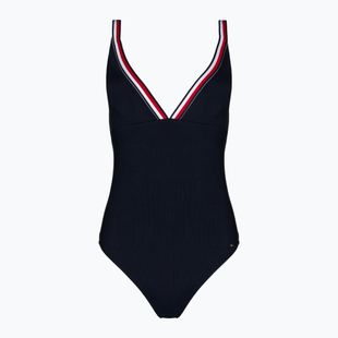 Moteriškas vientisas maudymosi kostiumėlis Tommy Hilfiger Triangle One Piece Rp deser skye