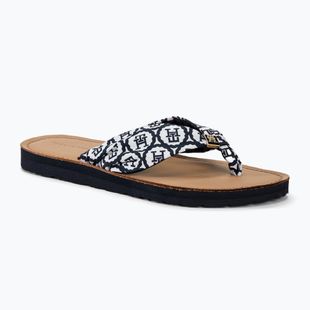 Moteriškos šlepetės per pirštą Tommy Hilfiger Emblem Elevated Beach Sandal space blue