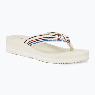 Moteriškos šlepetės per pirštą Tommy Hilfiger Wedge Stripes Beach Sandal calico