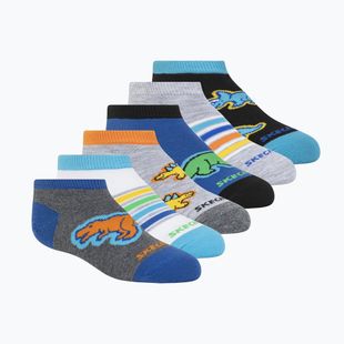 Vaikiškos kojinės SKECHERS Non Terry Low Cut 6 poros blue combo