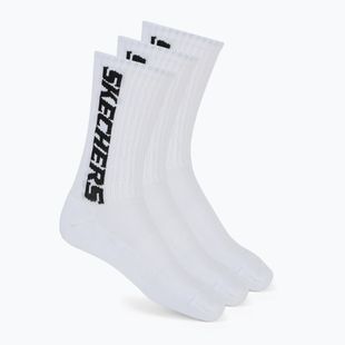 Vyriškos kojinės SKECHERS 1/2 Terry Crew 3 poros white/black