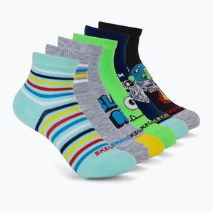 Vaikiškos kojinės SKECHERS Non Terry High Qtr Crew 6 poros grey/grey