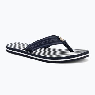 Moteriškos šlepetės per pirštą Tommy Hilfiger Stripes Beach Sandal space blue