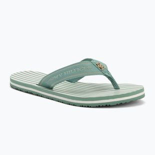 Moteriškos šlepetės per pirštą Tommy Hilfiger Stripes Beach Sandal charming green