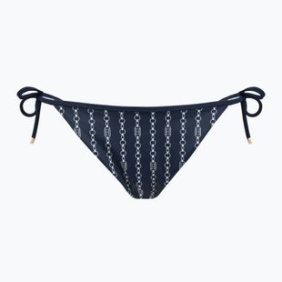 Maudymosi kostiumėlio apačia Tommy Hilfiger Cheeky String Side Tie Print flag chain dark night navy