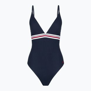 Moteriškas vientisas maudymosi kostiumėlis Tommy Hilfiger Triangle One Piece Rp Ext dark night navy
