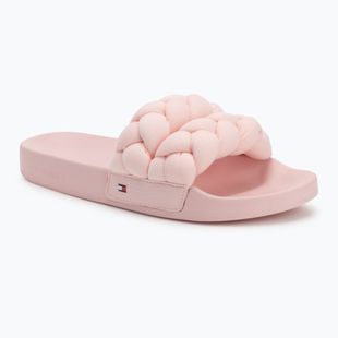 Moteriškos šlepetės Tommy Jeans Braided Slide delicate pink