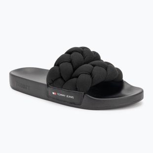 Moteriškos šlepetės Tommy Jeans Braided Slide frozen black