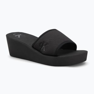Moteriškos šlepetės Calvin Klein YW0YW01725 Beach Wedge Slide Canvas triple black