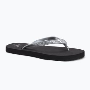 Moteriškos šlepetės per pirštą Calvin Klein YW0YW01719 Beach Sandal Monologo Tpu black/silver
