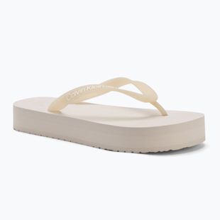 Moteriškos šlepetės per pirštą Calvin Klein YW0YW01830 Beach Sandal Flatform Tpu eggshell/bright white