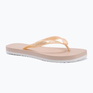 Moteriškos šlepetės per pirštą Calvin Klein YW0YW01720 Thong+ Tpu Metallic whisper pink/bright white