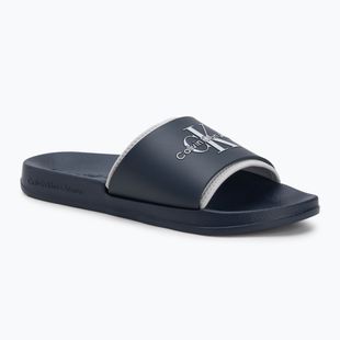 Vyriškos šlepetės Calvin Klein YM0YM00361 Slide Rubber Neoprene Monologo navy/oyster mushroom