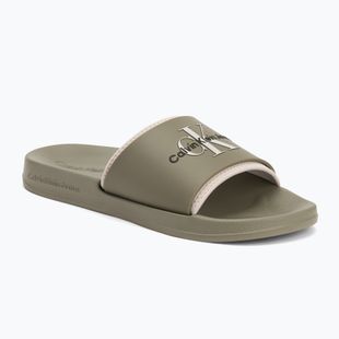 Vyriškos šlepetės Calvin Klein YM0YM00361 Slide Rubber Neoprene Monologo mermaid/eggshell