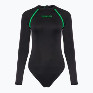 Moteriškas vientisas maudymosi kostiumas Calvin Klein KW0KW02790 Intense Power Move Rashguard One Piece pvh black