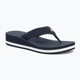 Moteriškos šlepetės per pirštą Tommy Hilfiger Crochet Mid Beach Sandal space blue