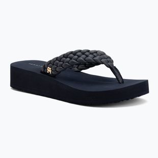 Moteriškos šlepetės Tommy Hilfiger Wedge Cornrow Beach space blue