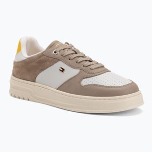 Moteriški batai Tommy Hilfiger Sporty Cupsole Tumbled Leather coastal taupe/ecru/yellow